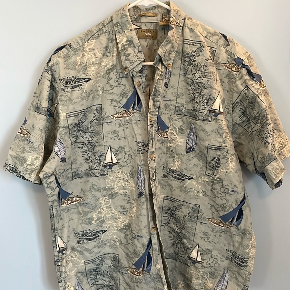 Vintage Natural Issue men’s short sleeve button down casual shirt